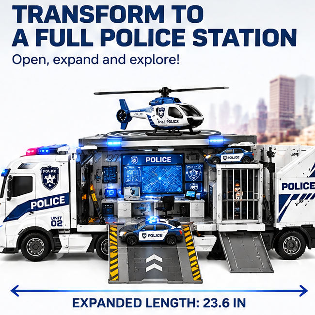 LOKIPU® Transforming Police Truck Playset