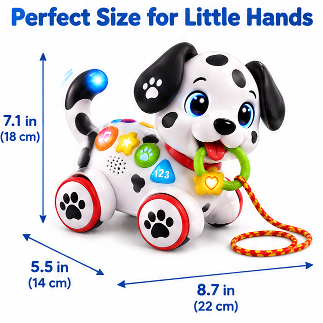LOKIPU Pull Along Musical Dalmatian Puppy Toy for Toddlers