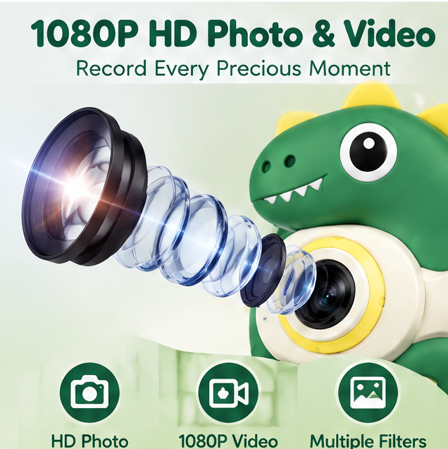 LOKIPU® Dinosaur Digital Camera for Kids