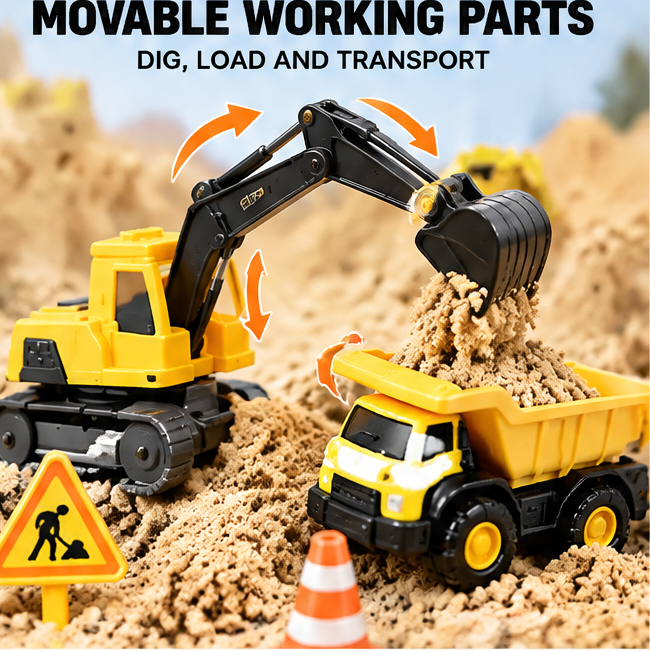 LOKIPU® 2-in-1 Construction Truck Sandbox Playset