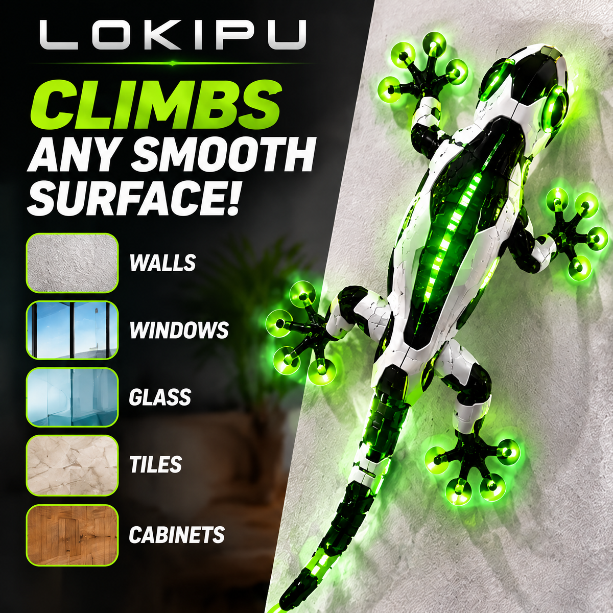LOKIPU® Remote-Control Wall-Climbing Lizard