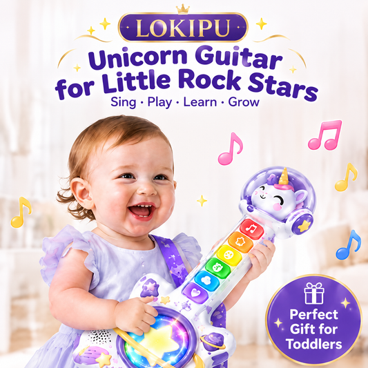 LOKIPU® Light-Up Unicorn Guitar Toy