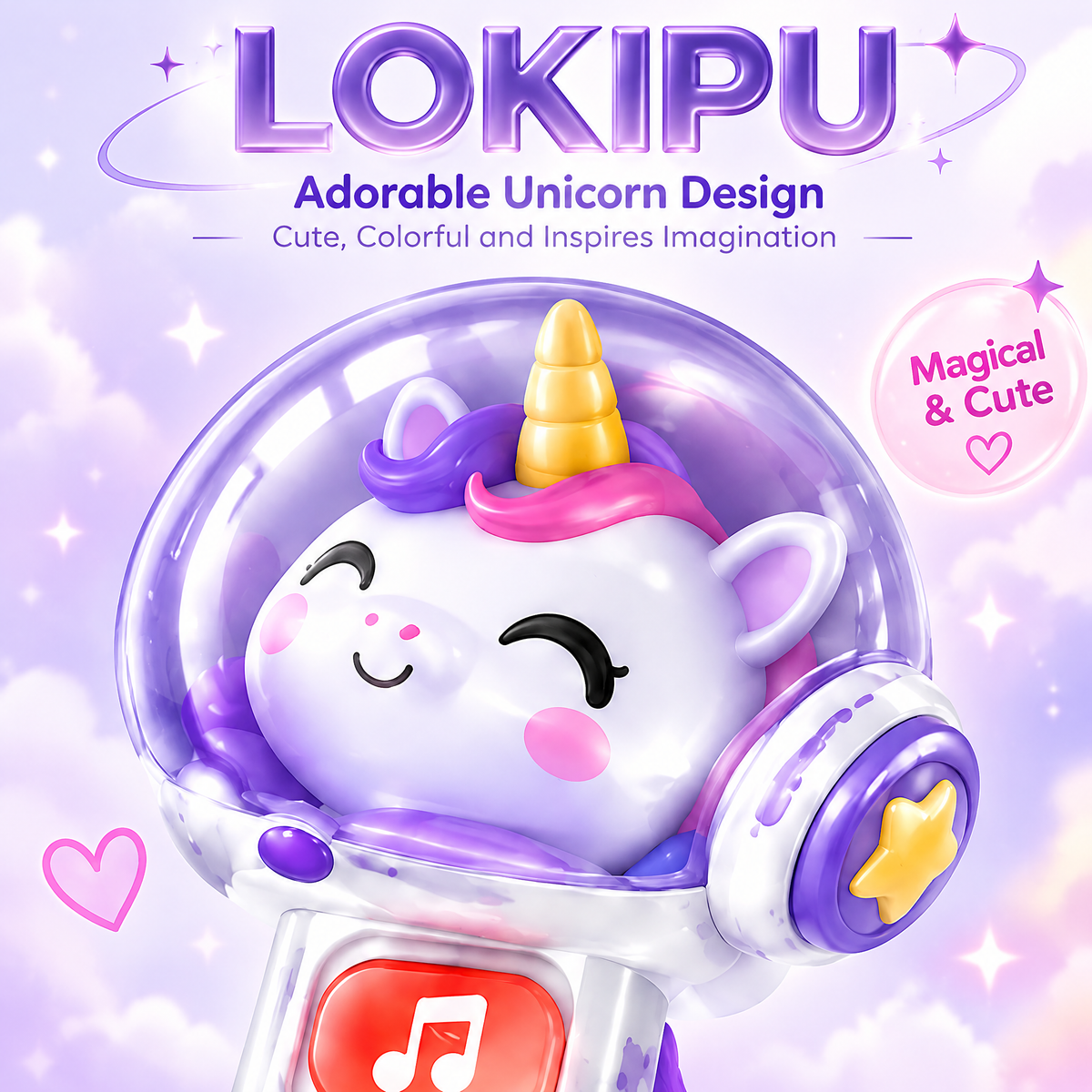 LOKIPU® Light-Up Unicorn Guitar Toy